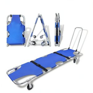 JJFFTAO Rescue Stretcher Aluminum 4‑Wheel Foldable Gurney 350 lb-0