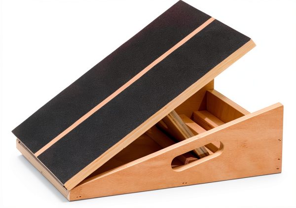 Professional Slant Board ANSERSTO Calf Stretcher Natural Wood 5‑Angle-0