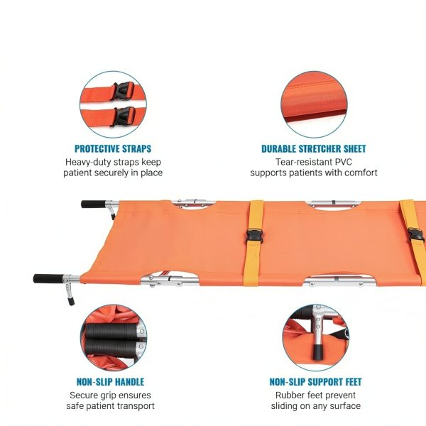 Foldable Emergency Medical Stretcher Primacare Alloy Carry Bag-1