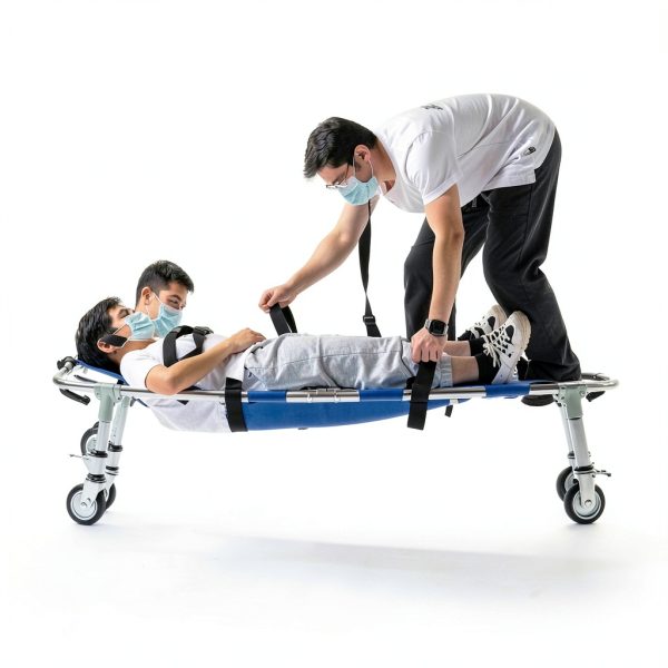 JJFFTAO Rescue Stretcher Aluminum 4‑Wheel Foldable Gurney 350 lb-7