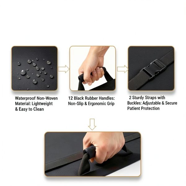 BOTUWASE Transport Stretcher 400lb 12-Rubber Handles & Carry Bag Black-2
