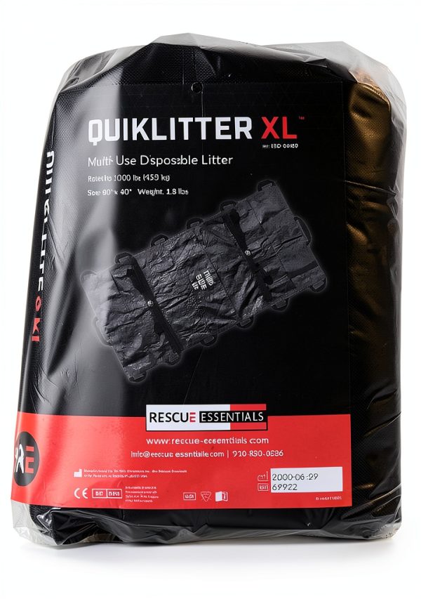 Rescue Essentials Quiklitter XL 1000 lb Capacity Black Nylon Handles-3
