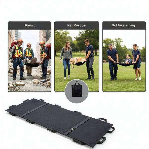 BOTUWASE Transport Stretcher 400lb 12-Rubber Handles & Carry Bag Black-4