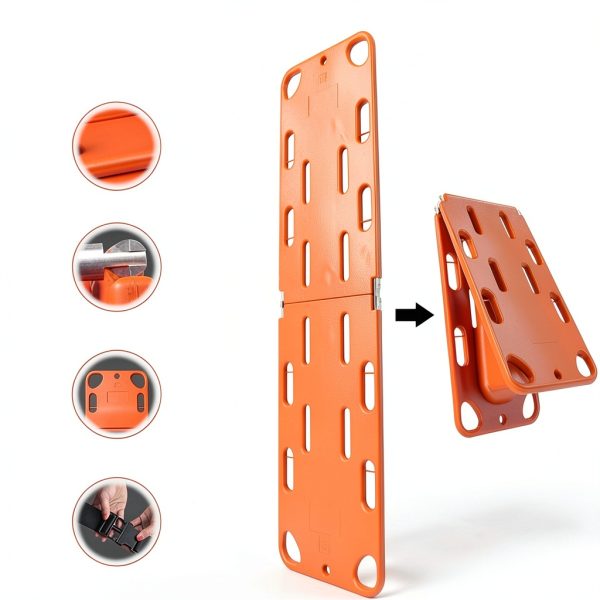 Spine Board Stretcher HUDABAIDI Foldable Orange 73x19.5in-3