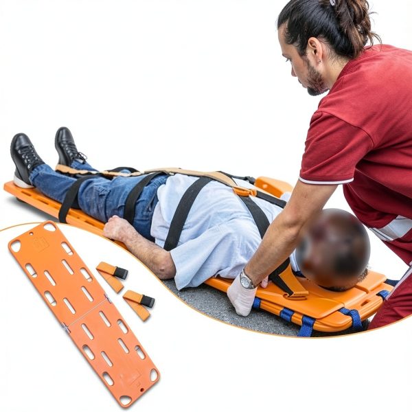 Spine Board Stretcher HUDABAIDI Foldable Orange 73x19.5in-2