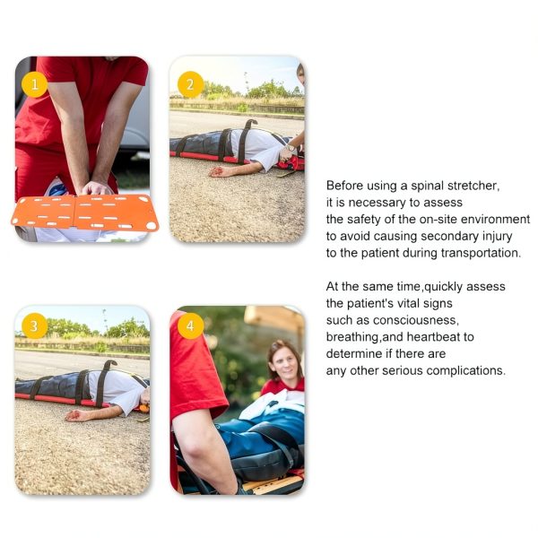 Spine Board Stretcher HUDABAIDI Foldable Orange 73x19.5in-4