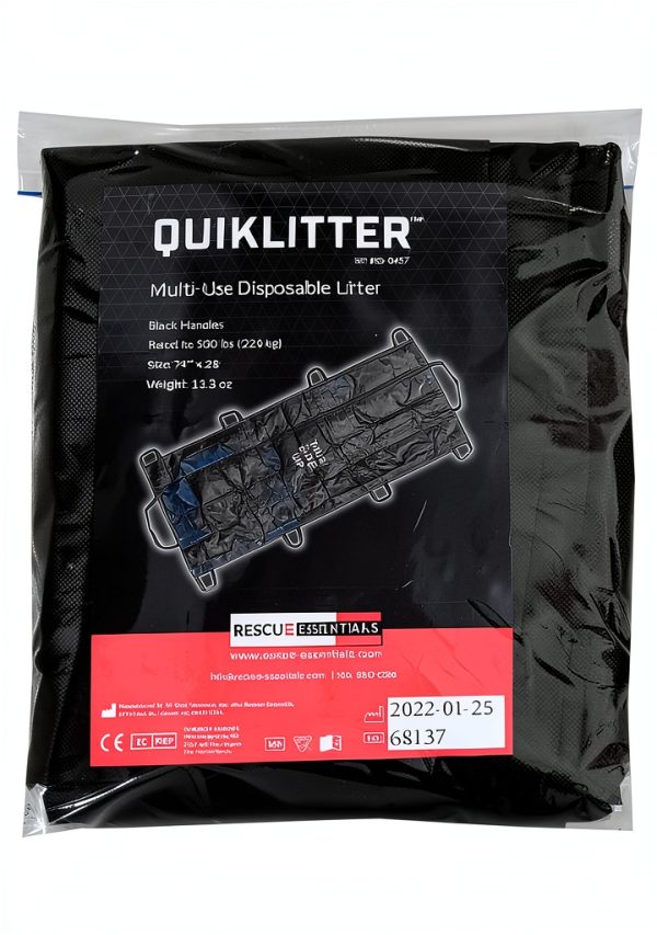 The Original Rescue Essentials Brand QuikLitter, Black Nylon Handles, Non-Woven Fabric, 500 Lb Rated, Low Cost, Disposable for Patient Transfer, Casualty Evacuation-1